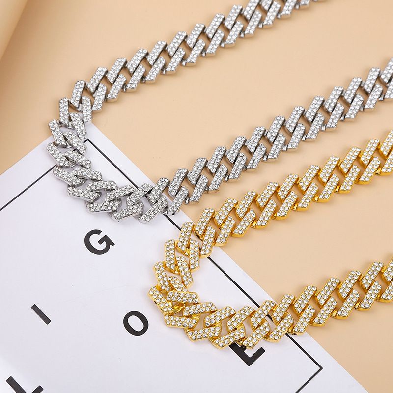Collana con catena cubana con diamanti Hip Hop, personalizzata, per danza di strada, moto, accessori alla moda per uomo, gioielli da 20 mm di larghezza_voghion.com