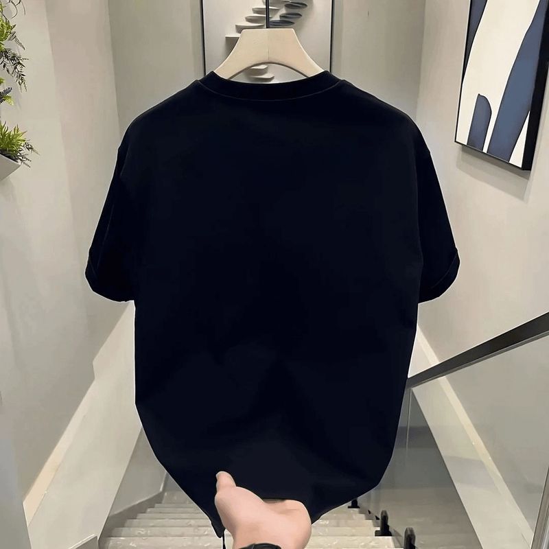 Sommer-Blockbuster aus reiner Baumwolle im amerikanischen Stil, billiges, hübsches Jugend-Kurzarm-T-Shirt für Herren- und Damenmode, Marke, Straße, loses Oberteil, All-Match-Ins_voghion.com