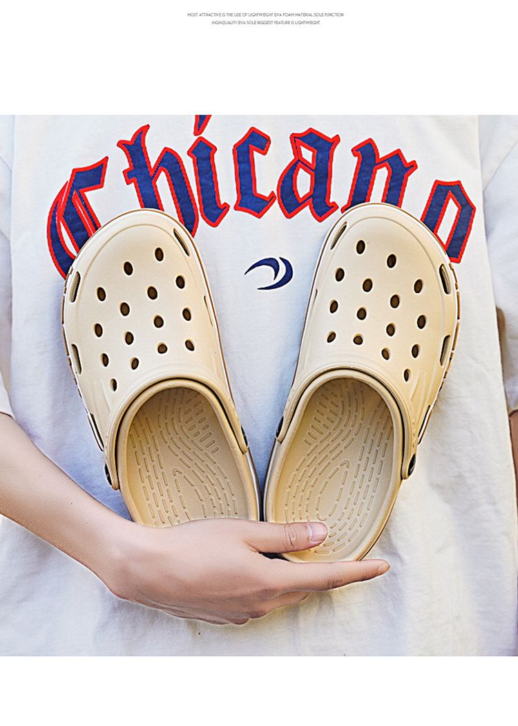 Sommer neue 2024 Männer und Frauen Lochschuhe für den Außenbereich, rutschfeste dicke Sohle, modische und vielseitige Strandsandalen_voghion.com