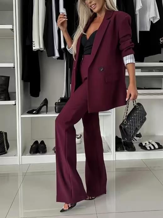 Abiti da donna alla moda, temperamento casual, abiti a gamba larga slim, abiti a due pezzi_voghion.com