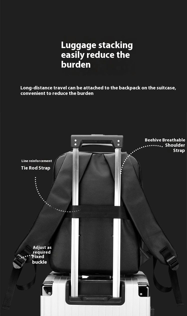 Zaino da lavoro in pelle PU Zaino da uomo impermeabile Zaino per computer semplice multifunzionale alla moda_voghion.com