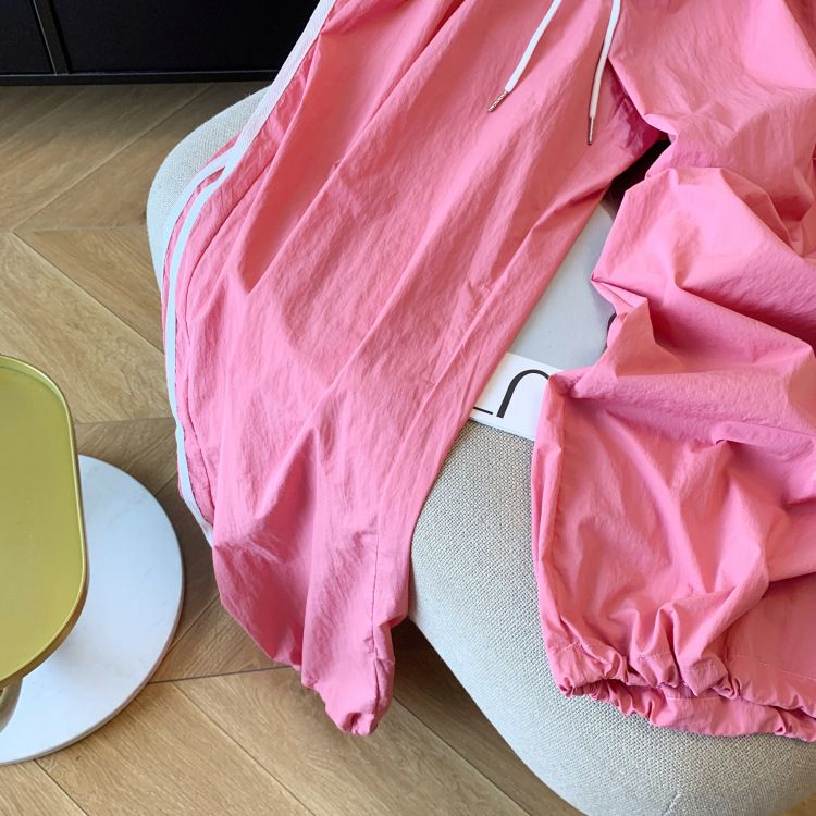 Pantaloni sportivi casual da donna, estivi, con elastico in vita e coulisse, nuovi design, larghi e larghi._voghion.com