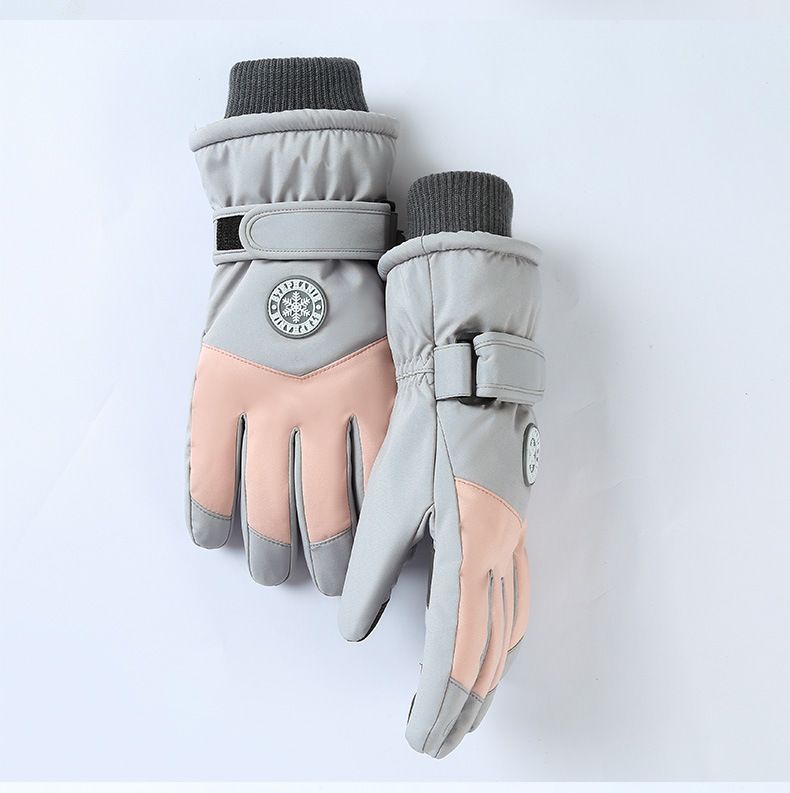 Ski gloves men's autumn and winter outdoor cycling anti-cold anti-splashing anti-slip plus velvet thickened touch screen warm gloves for women_voghion.com