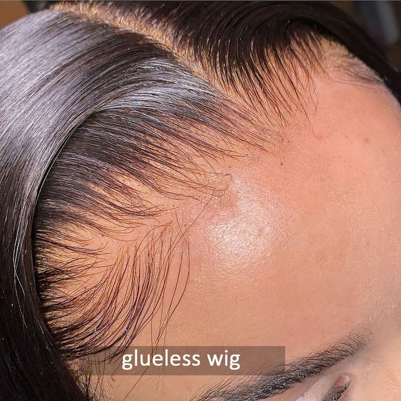 Vorderes menschliches Haar 13x6 gerade Frontal vorgezupft 5x5 HD-Spitzenverschluss für Frauen ohne Kleber Perücke bereit zum Tragen_voghion.com