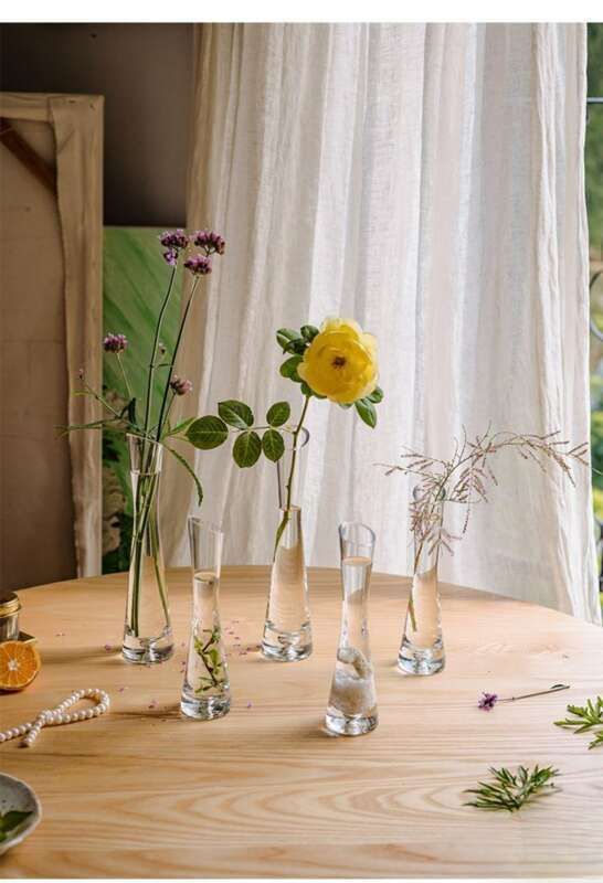 【 46000 People Collected 】 Juhan Nordic Ins High Beauty Arrangement Water Nourishing Small Vase Glass Transparent_voghion.com