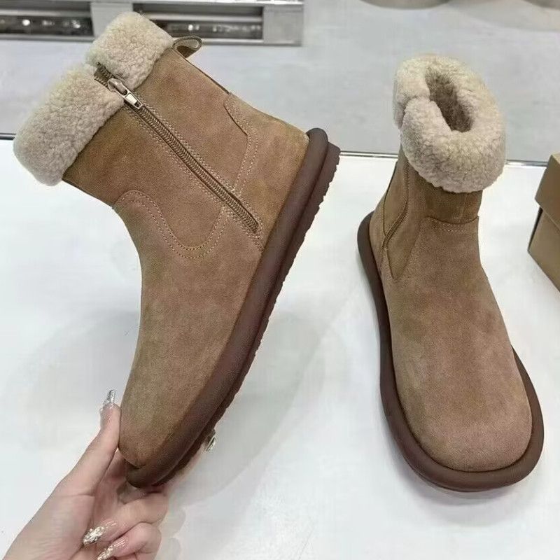 Isolierte, mit Baumwolle gefütterte Schuhe mit flacher Sohle_voghion.com