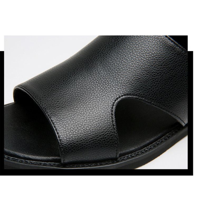 Driving Sandals Multi-purpose Mens Trend Korean Roman Cowhide Beach Shoes Large_voghion.com