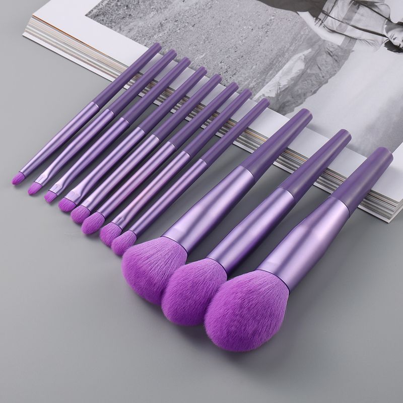 Ensemble de pinceaux de maquillage en poils naturels à long tube, fond de teint, poudre, fard à paupières, sourcils, outils de maquillage cosmétiques professionnels_voghion.com