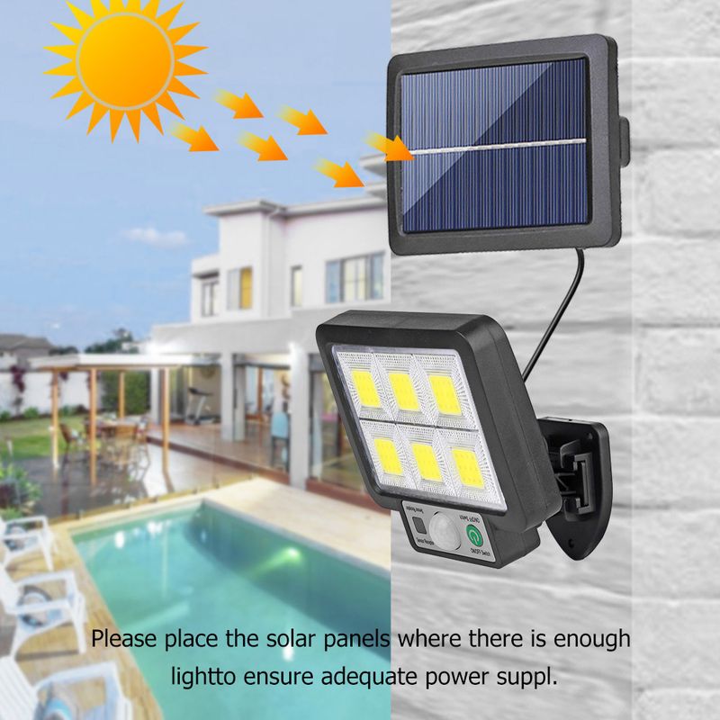 LED solaire fendu applique 3 Mode étanche détecteur de mouvement lampes jardin éclairage public lampe solaire pour jardin sécurité applique murale_voghion.com
