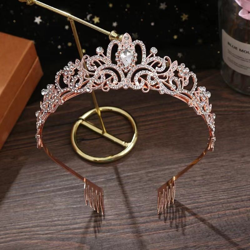 Popolare corona nuziale accessori per capelli corona nuziale copricapo fata principessa corona per capelli moda semplice fascia con strass_voghion.com