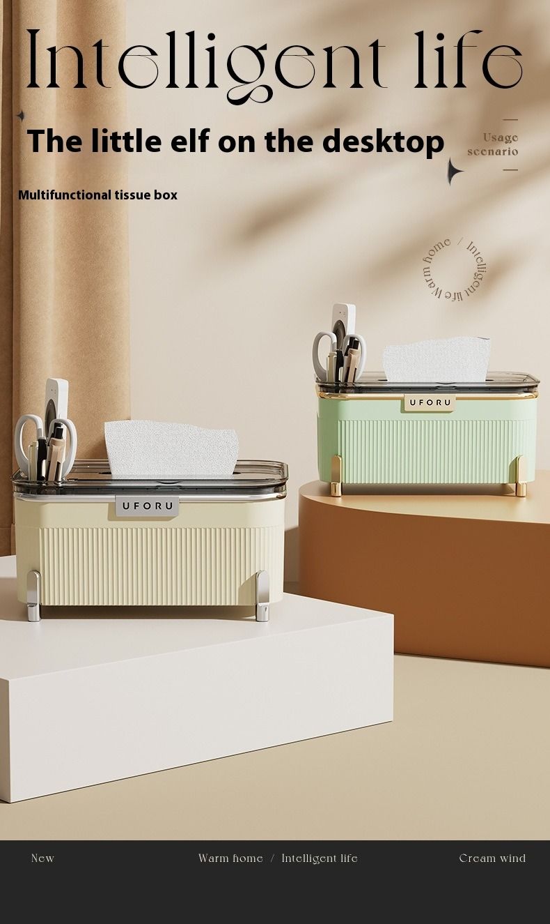 Papierhandtuchbox, multifunktionale, rutschfeste Aufbewahrungsbox für Gesichtstücher im Wohnzimmer, große Kapazität für die Papierpumpe im Badezimmer, leichter Luxus_voghion.com