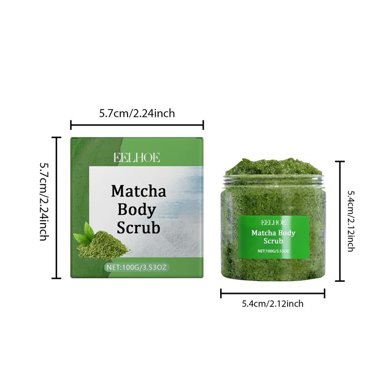 EELHOE Matcha Sea Salt Scrub For Body Cleansing, Nourishing And Moisturizing Skin Moisturizing And Hydrating Exfoliating Scrub_voghion.com