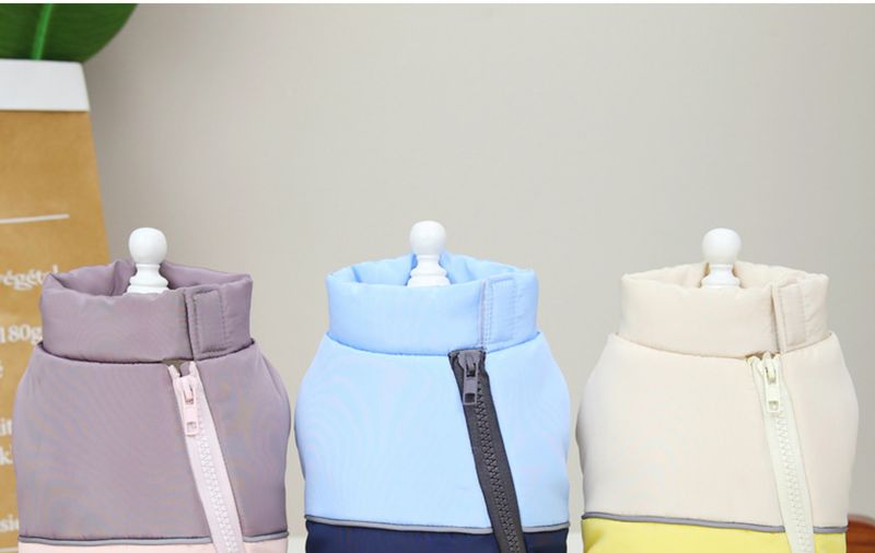 Jesensko-zimske odebeljene noge za pse, brezrokavnik, oblačila za hišne ljubljenčke, 22-delni z zadrgo, bombažni brezrokavnik_voghion.com