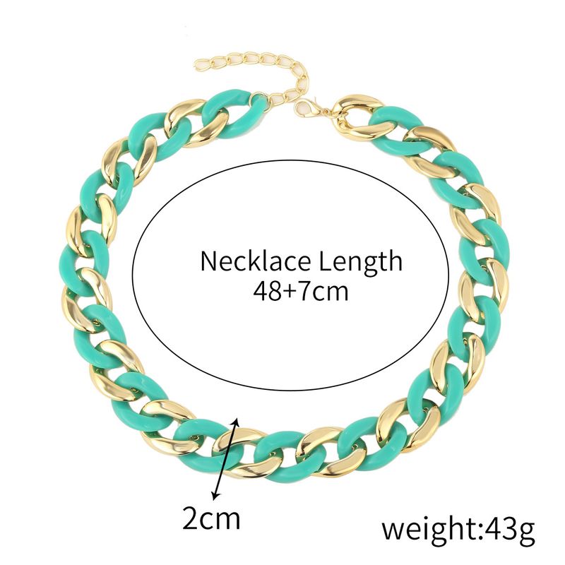 Accessori Collana estiva arcobaleno in acrilico con catena colorata punk cubana di grande successo_voghion.com