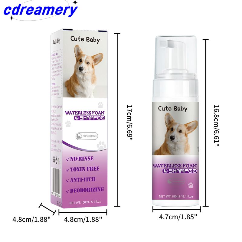 Mousse för kemtvätt för husdjur Katt Hund Vattenfri skumspray Rengöringsschampo Utomhus Kemtvätt för husdjur Badgel_voghion.com