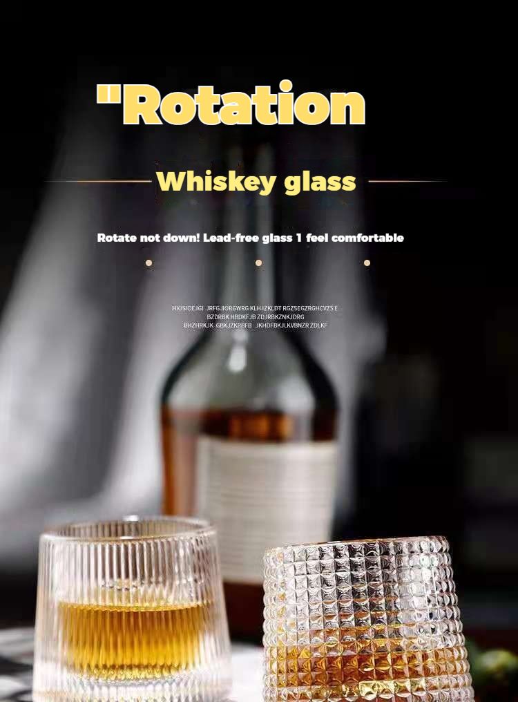 Kreativ roterende whisky husholdningsgyroskopglas udenlandsk vinhammermønster dekompressionsrystekop, tumlekop_voghion.com