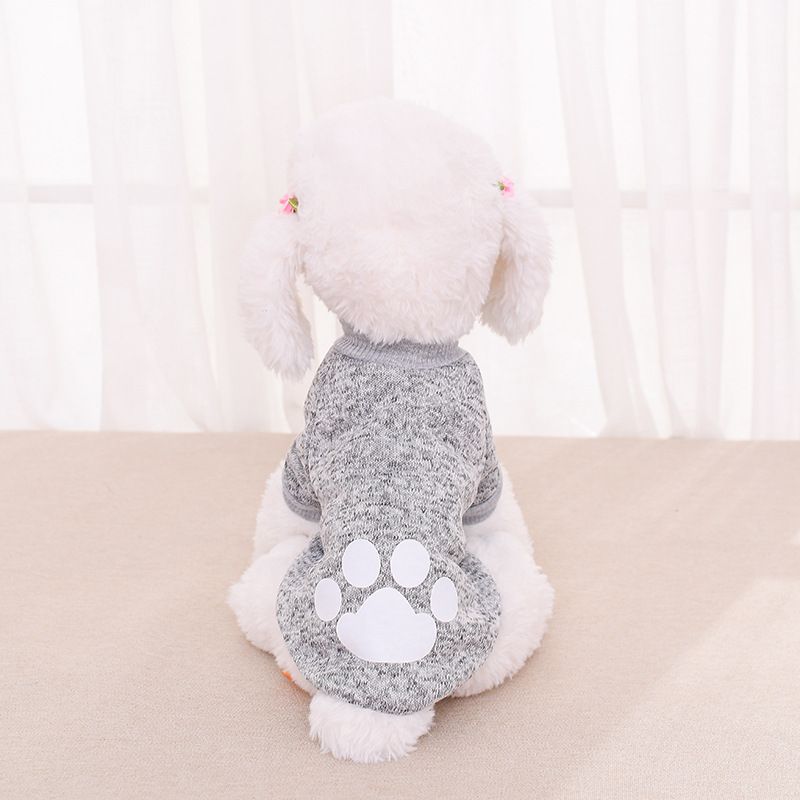 Cross-border pet sweater autumn and winter fleece printed sweater cat clothing dog clothes pet sweater wholesale_voghion.com