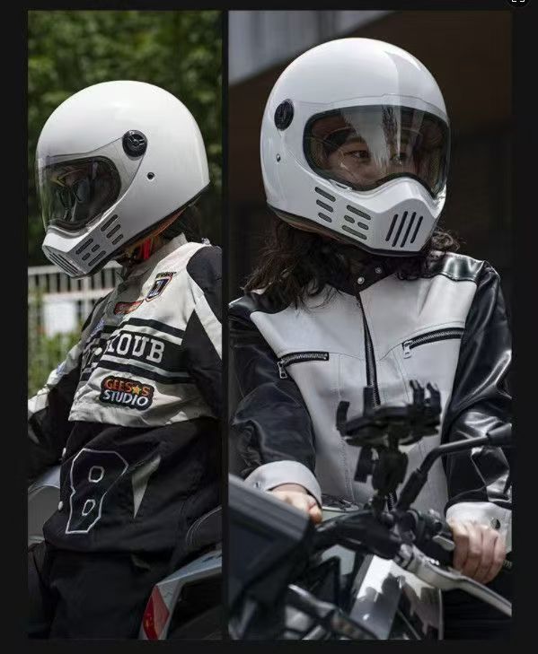 Casco integrale da moto retrò certificato 3C con Bluetooth - Design vintage "muso di maiale", calotta in ABS leggera, opzioni lenti trasparenti/fumé_voghion.com