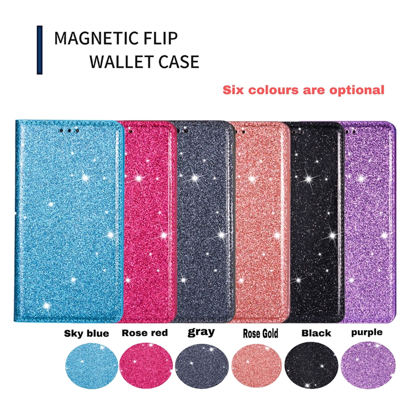 Lommebok glitterveske til Samsung Galaxy S21 Ultra S21 FE S20 FE S10 Plus A03S A12 A13 A21S A22 A31_voghion.com