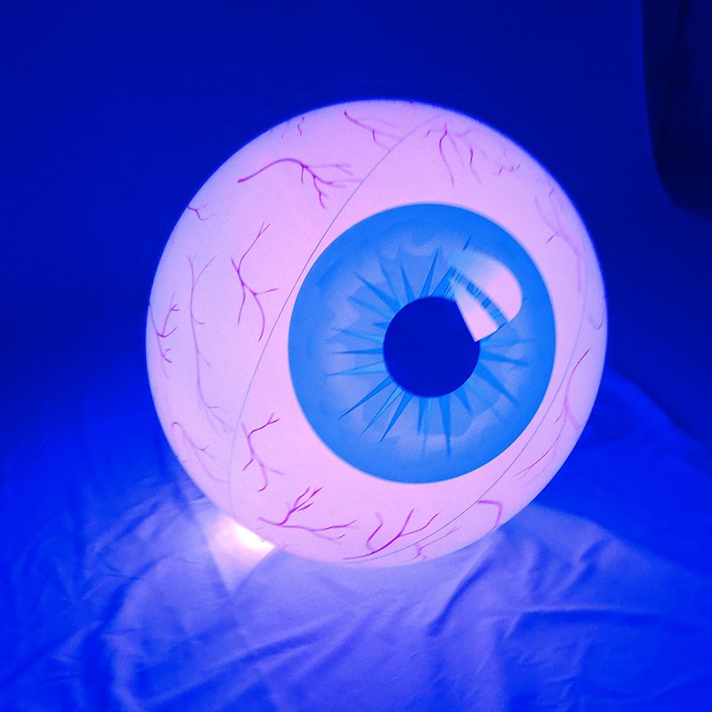 PVC Inflatable LED Eyeball, Halloween Glowing Ball Decoration With Bloodshot Effect, Horror Party Prop_voghion.com