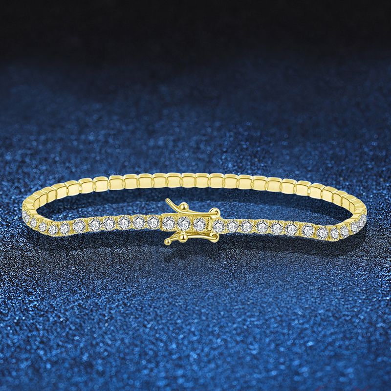 Moderne stijl effen kleur sterg zilver inlay zirkoon tennisarmband_voghion.com