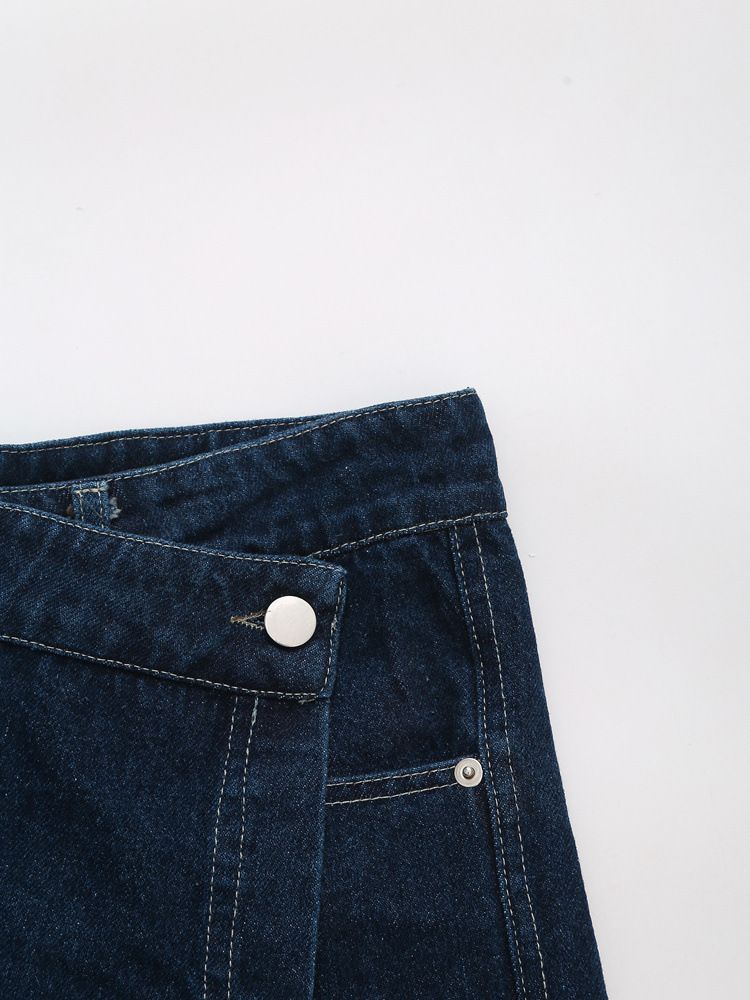 Women's Clothing Lapel Short Sleeved Shirt + Skirt Pants Denim Suit_voghion.com