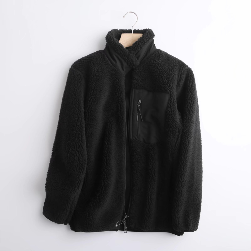 Women's couple windproof fleece jacket for men and women long sleeve warm fleece jacket_voghion.com