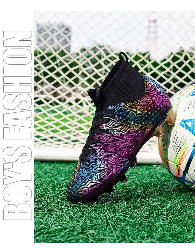 Men's and women's high top breathable football shoes non-slip wear-resistant football shoes_voghion.com
