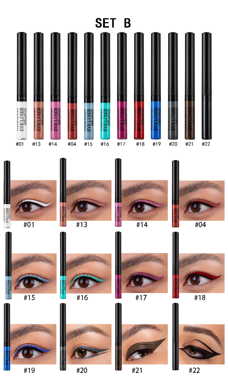esplosivi certificazione FDA eyeliner liquido colorato opaco impermeabile resistente al sudore 12 set_voghion.com