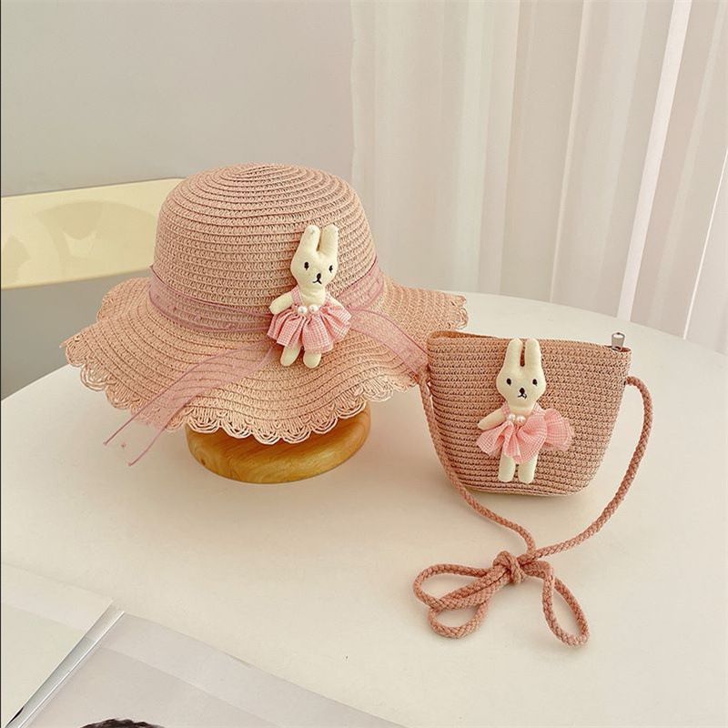 Cappello di paglia per bambini, da principessa, da spiaggia, estivo, sottile, fresco, con protezione solare, per bambine_voghion.com