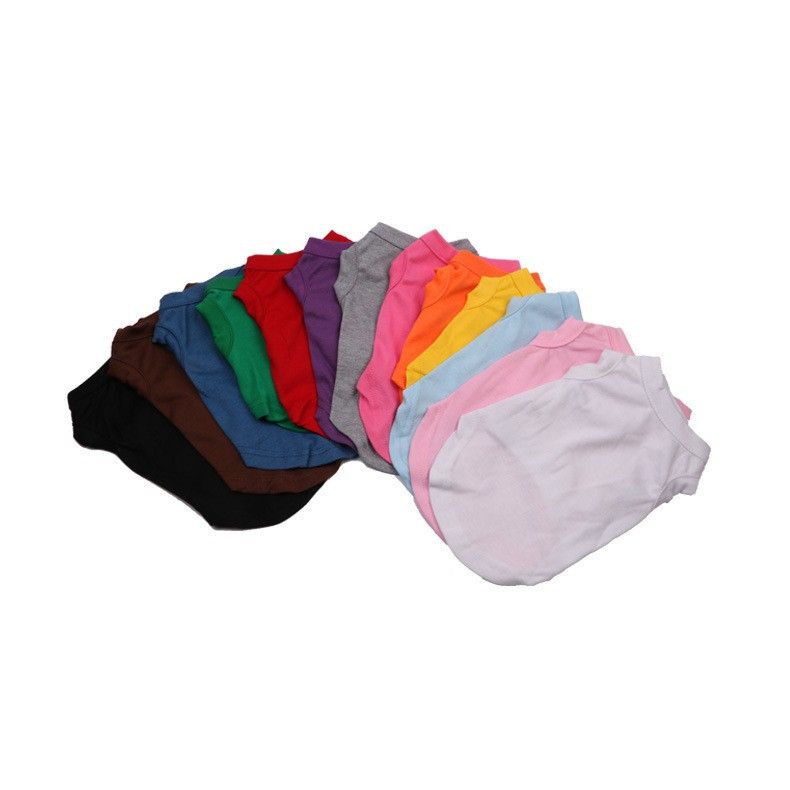 Solid Color Four Seasons T-Shirt Cat Vest Dog Clothes Pet Apparel_voghion.com