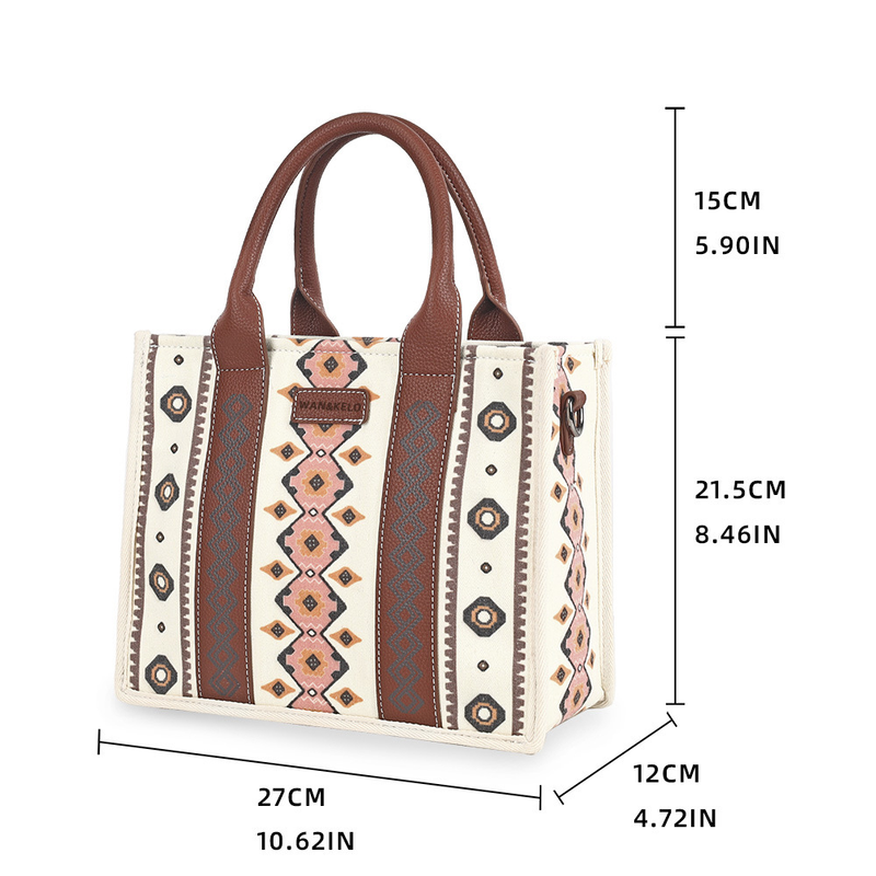 Bohemian tote retro shoulder crossbody handbag, canvas high-end elegant women's bag, can be crossed and carried by hand_voghion.com