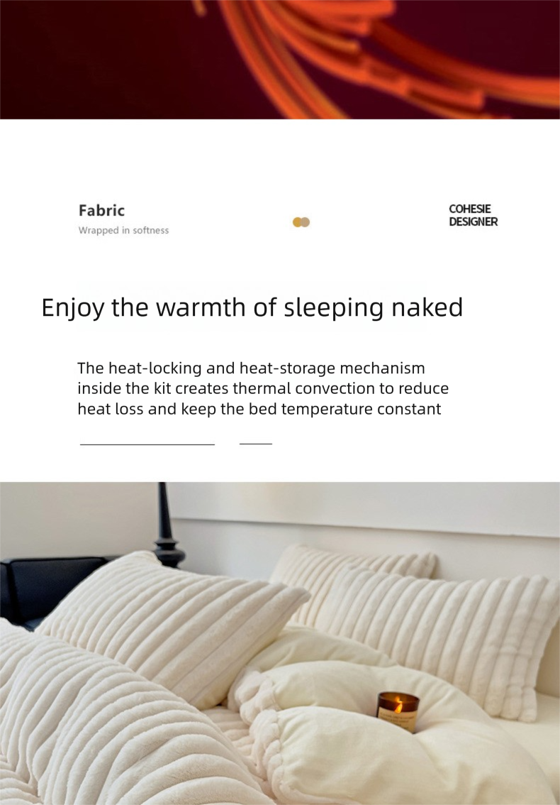 Solid Color Rabbit Fur Four-Piece Set Autumn Winter Thickened Warm Milk Velvet Bed Sheet Duvet Cover Light Luxury_voghion.com