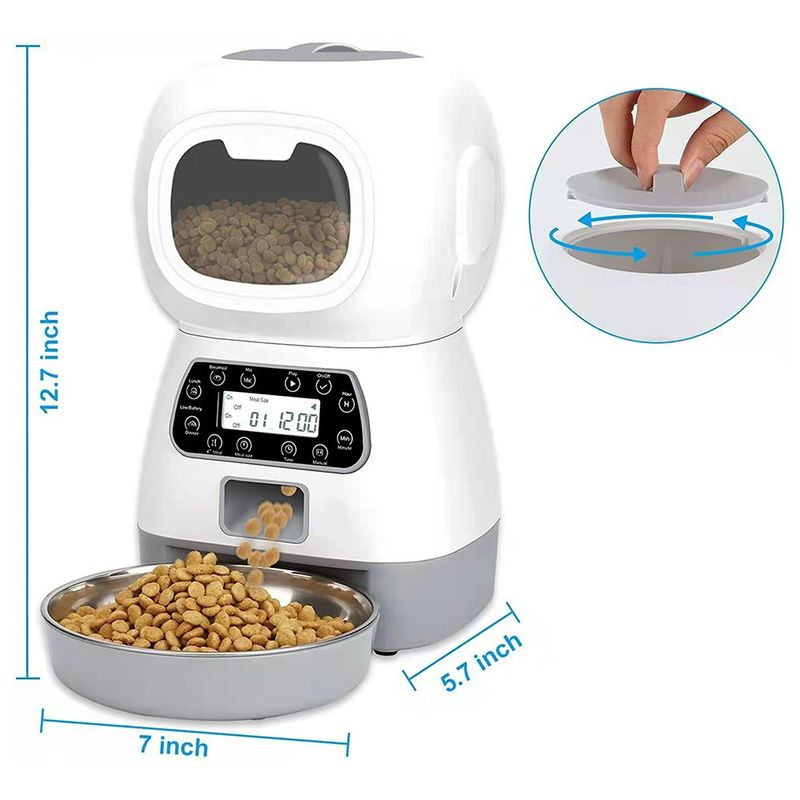 WIFI Intelligent Control 3.5L Elf Pet Feeder Automatisk timing och kvantitativ maskin trådlös APP-matning_voghion.com