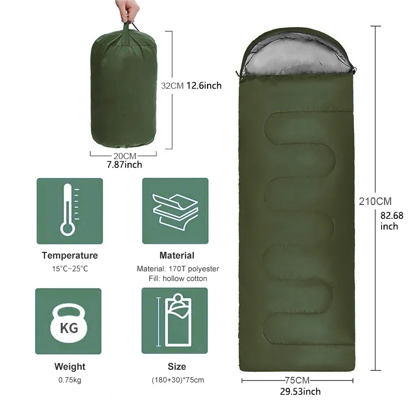 CampingSleepingBagUltralightWaterproof4SeasonWarmEnvelopeBackpackingSleepingBagsforOutdoorTravelingHiking_voghion.com
