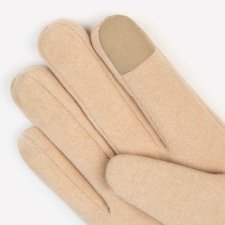 Gants chauds automne et hiver plus velours cheveux épais bouche cyclisme en plein air conduite sport écran tactile simple de velours gants femmes_voghion.com