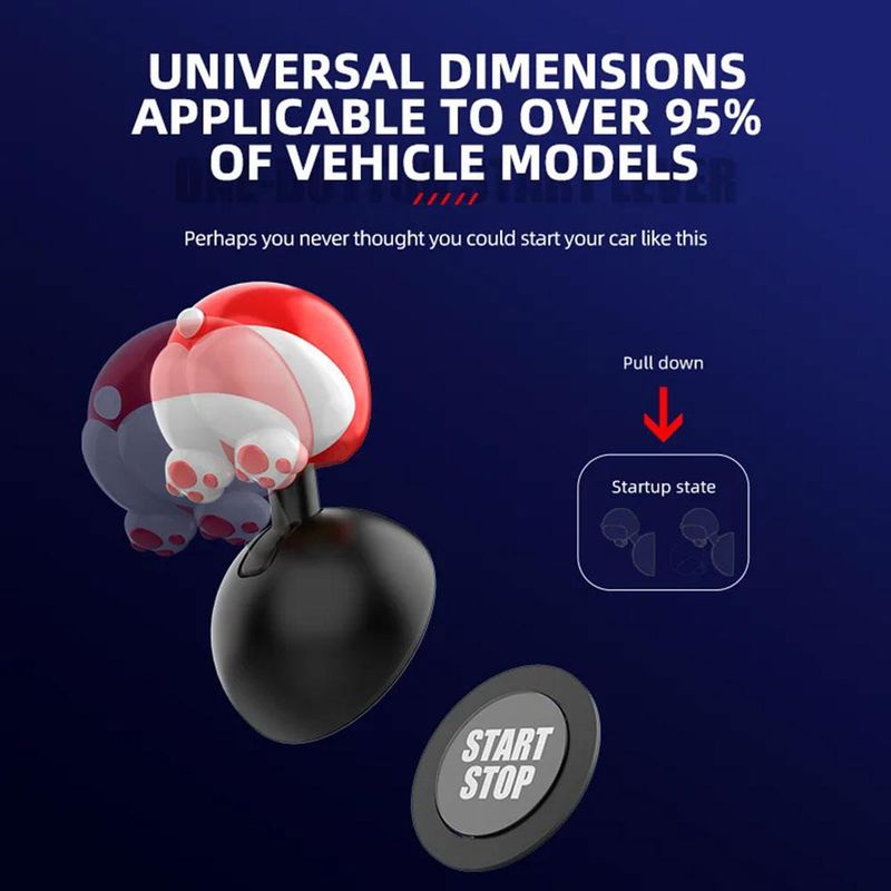 Pseća stražnjica Auto Jedan klik Ručica Kreativni poklopac prekidača paljenja 41mm Zaštita gumba Start Stop Uređenje interijera_voghion.com