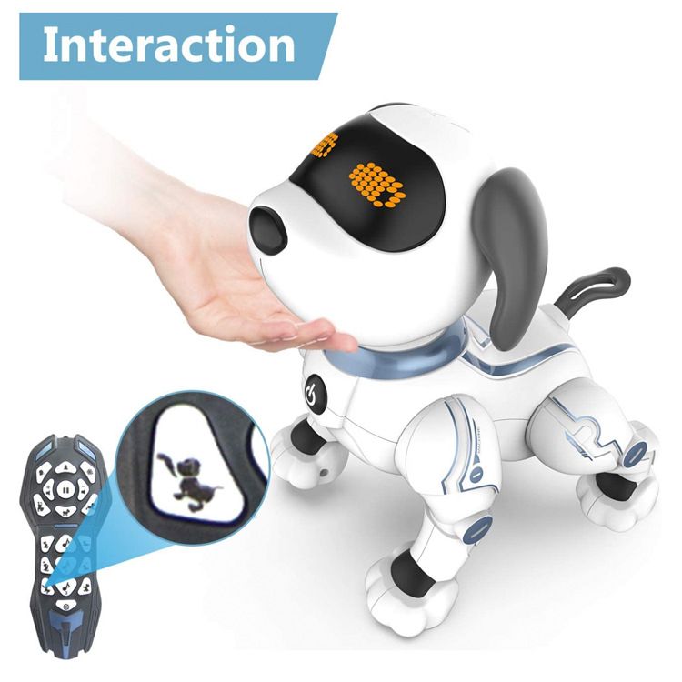 Cane robot elettrico per bambini, giocattolo educativo per bambini, programmabile con telecomando, cane acrobatico, cane bionico intelligente._voghion.com