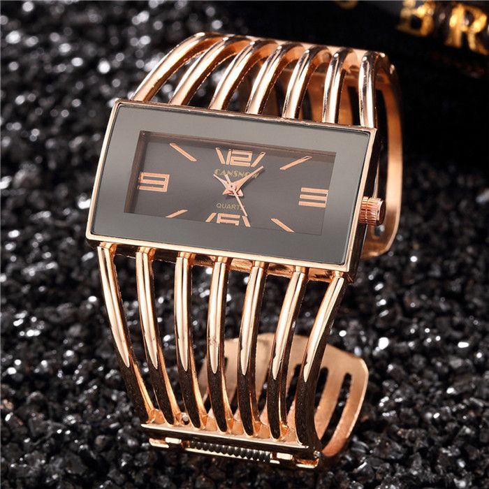 New Style Hollow Wrist Creative Rectangular Dial Ladies Versatile Quartz Women's Watch_voghion.com