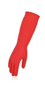 Vgo 10 Paar wiederverwendbare Gummihandschuhe, extra dick, mit langen Ärmeln, für die Küchenreinigung, Geschirrspülen, Gartenarbeit, Tierpflege, Größe L, Gelb, HH4601_voghion.com