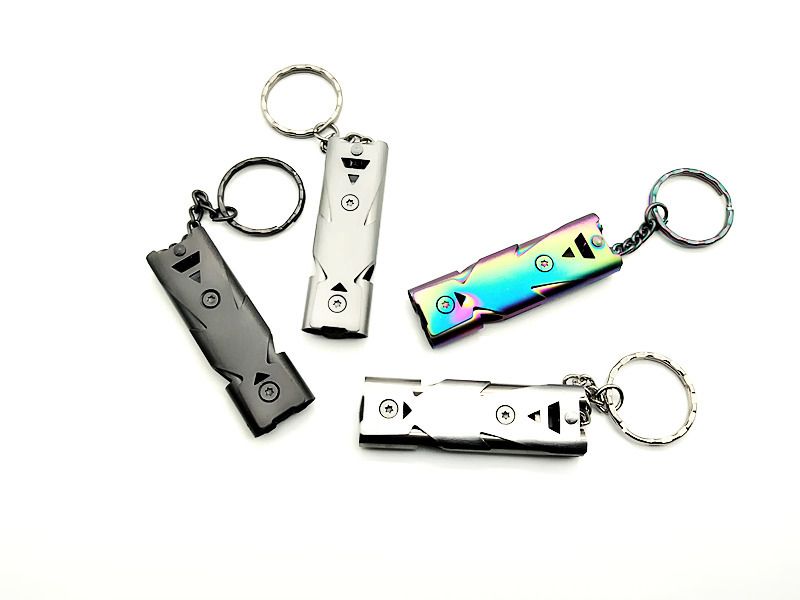 Survival Dual Tube Loud Outdoor Emergency Stainless Steel Frequency Earthquake Rescue High Decibel Whistle_voghion.com