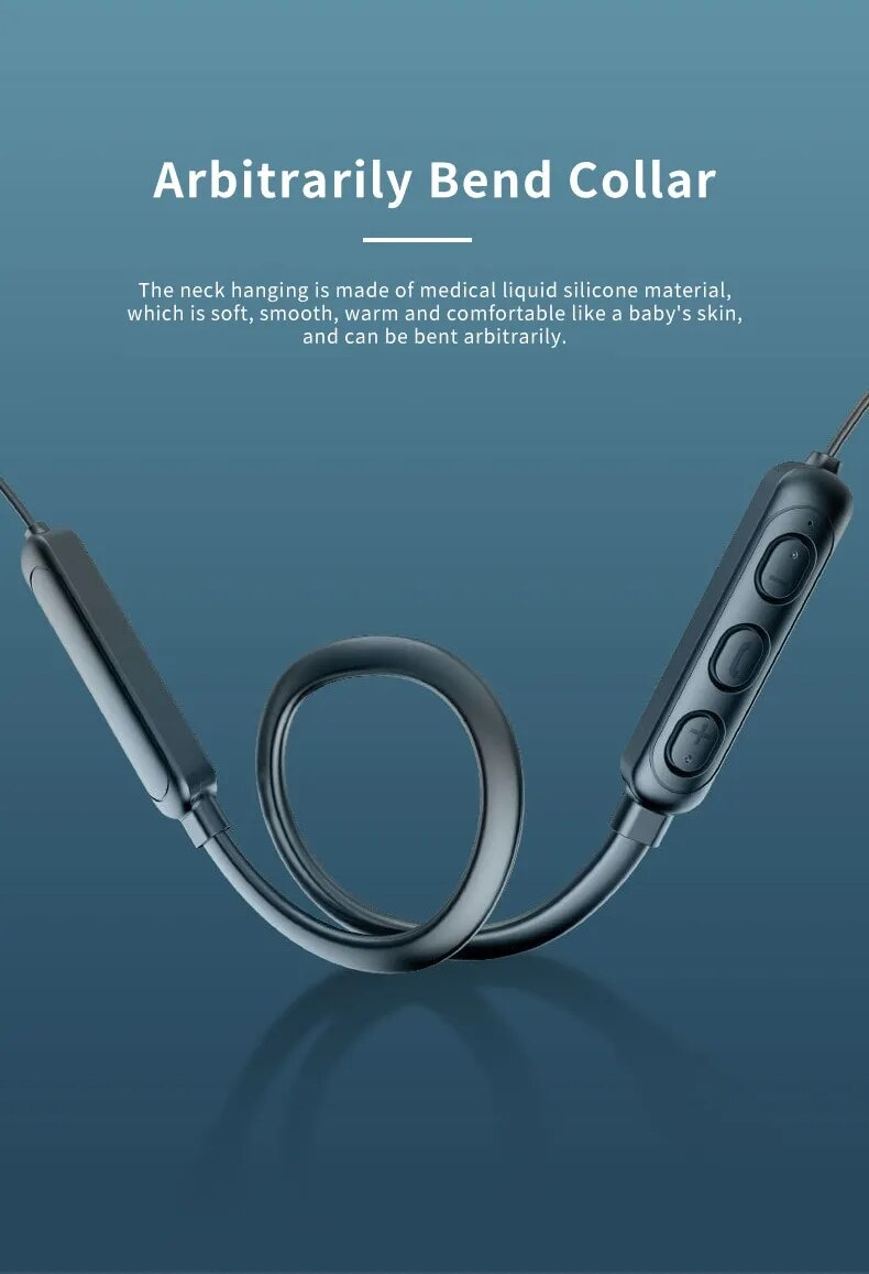 Kablosuz Bluetooth Boyun Askılı Stereo Gürültü Azaltma Evrensel 5.0 Spor Kulaklık Mikrofonu_voghion.com