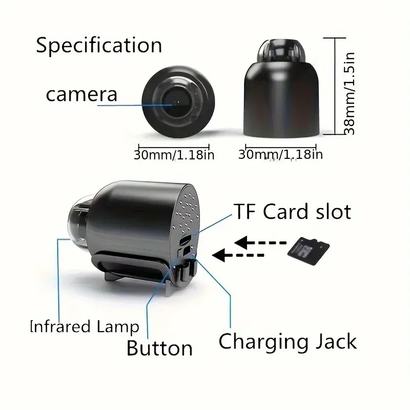Mini cámara WiFi HD de 1080P para seguridad en interiores, vigilancia, monitor para bebés, videocámara con visión nocturna, cámara IP, grabadora de audio y video_voghion.com