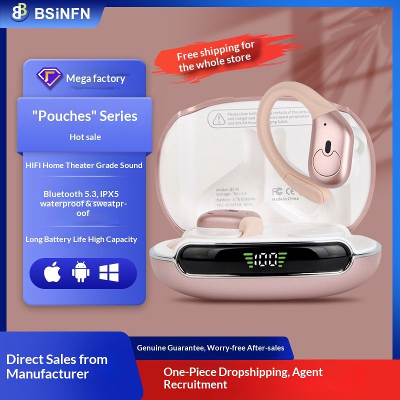 NeoGear New Smart Noise Reduction TWS Ear-Hook Wireless Huaqiangbei Auricolari Bluetooth impermeabili di alta qualità_voghion.com