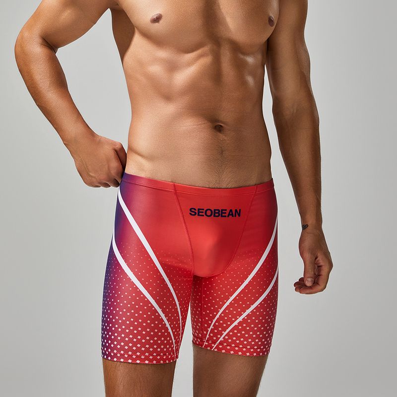 New Swimming Trunks Men's Low Waist Long Boxer Swimming Trunks Comfortable Hot Spring Pants Men's Swimsuit Wholesale_voghion.com