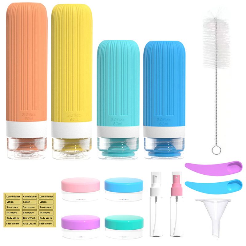 Nuovo set popolare, flacone in silicone, flacone per shampoo e gel doccia, flacone da viaggio portatile_voghion.com