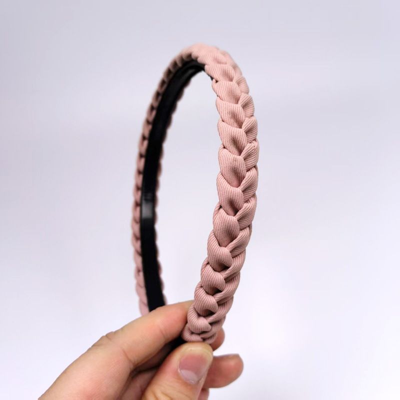 Fascia per capelli intrecciata antiscivolo di alta qualità con denti, elegante accessorio per capelli versatile, alla moda e intrecciata a mano._voghion.com
