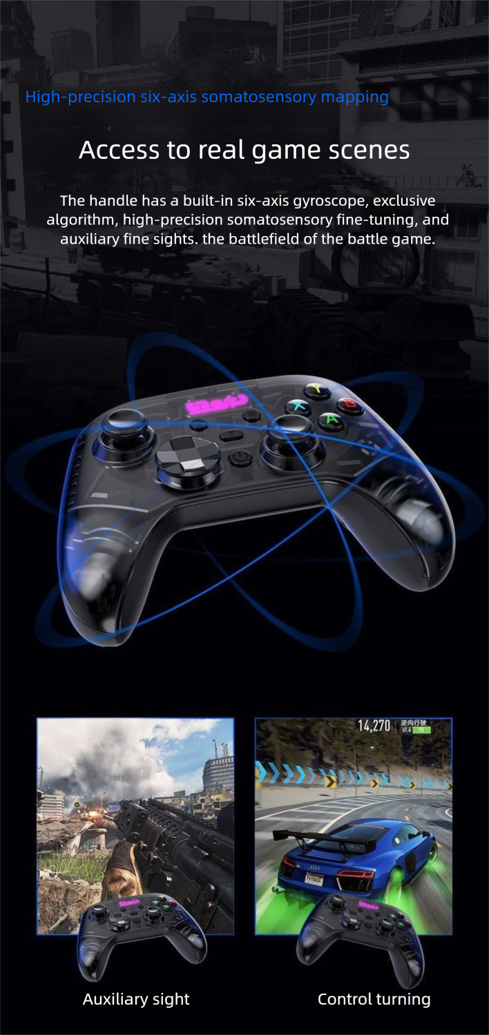 Baishipai G7 Computer Steam Hall Controller di gioco wireless Bluetooth PC Giroscopio Tre modalità PS4 Switch_voghion.com