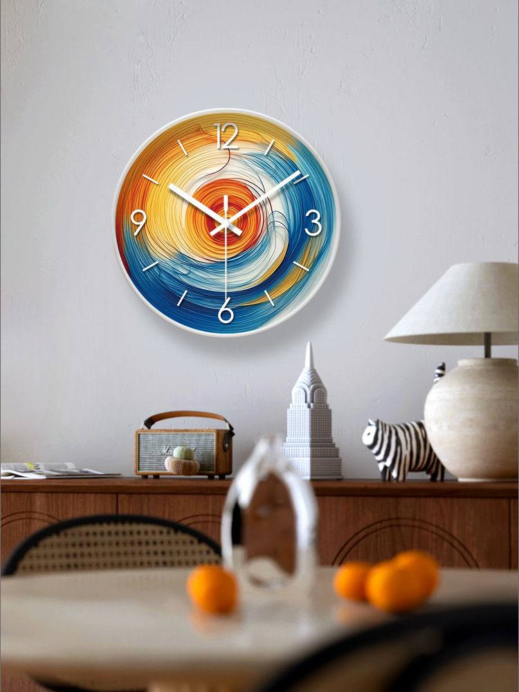 Yipula 7020 Silent For Living Room Office Modern Creative Round Abstract Wall Clock_voghion.com