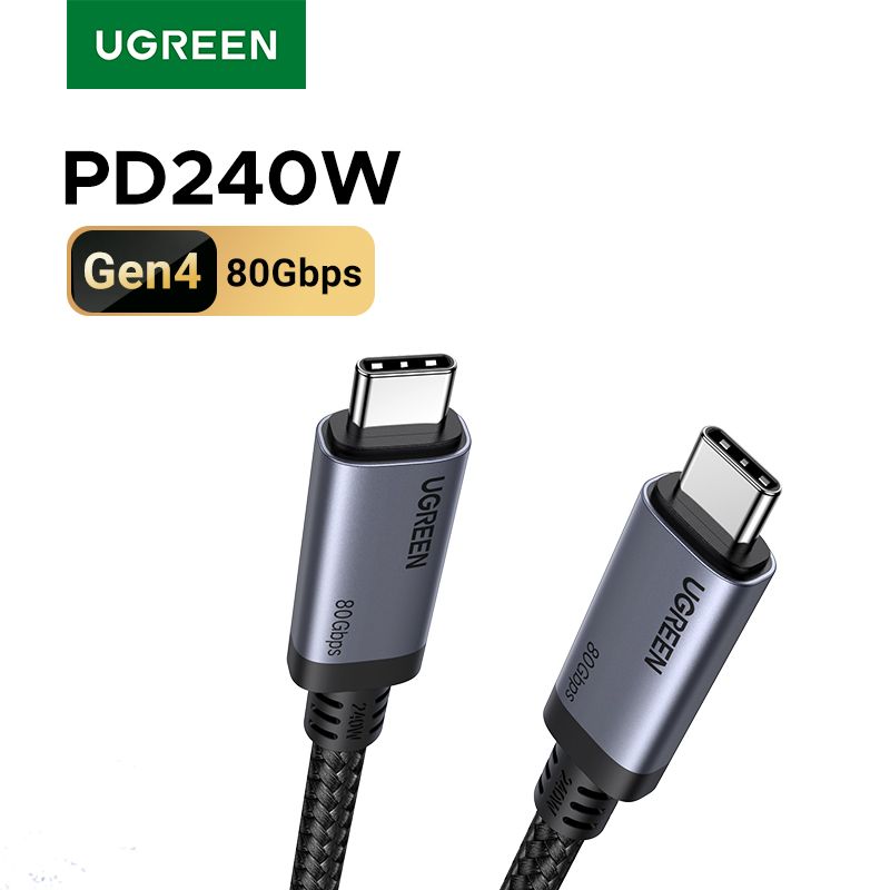 80Gbps USB4 GEN4UGREEN To USB C Cable 240W PD 3.1 Fast Charging, Thunderbolt 4 Aluminum Shell Braided For Book_voghion.com